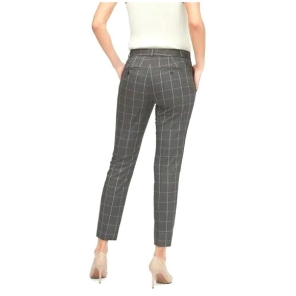 Banana Republic ~Women Size 10~ Gray Plaid Print "Avery" Ankle Pants Stretch. - Picture 7 of 12
